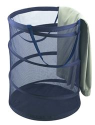Pro Mart 3089034 Spiral Pop Up Laundry Hamper, Blue Mesh Polyester