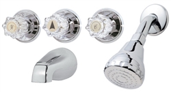 Master Plumber, Peerless, 319574, 3 KNOB Handle Combination Tub & Shower Faucet