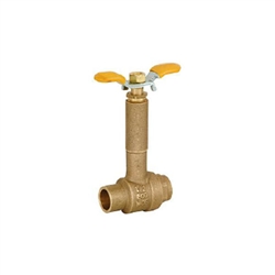 Long Bonnet Ball Valve, 3/4" Size, Solder Sweat x Solder Sweat, Brass