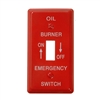 Mulberry, 41001, Red, 1 Gang, Single Toggle Switch, Emergency Oil Burner On / Off, Wall Plate
