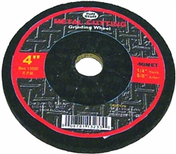 Tuff Stuff, 4GMET, 4" X 1/4" X 5/8" Arbor Metal Grinding Wheel Depressed Center