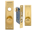 Em-D-Kay (Marks 91A/3 Like) 5100AL Left Hand Heavy Duty Polished Brass Mortise Entry Lockset, Surface Mounted Screw-on Knobs Lock Set