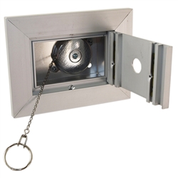 Bommer, 5621 - 628, Key Keeper U.S.P.S. Lock, Anodized Aluminum, With Key Retractor & 24" Chain