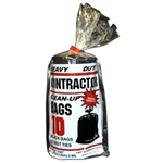 Poly-pak Industries 10212 2 Mil 42 Gallon Heavy Duty Tough Contractor Black Garbage Trash Clean-Up Bags 7 Bushel Capacity 10 PACK 32"X50"