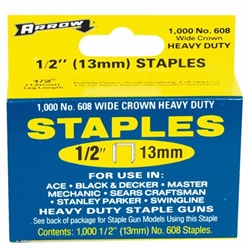 Arrow, 60830, 1000 Pack, 1/2" Heavy Duty Staple, Wide Crown, Fits Swingline/Desa/Powerfast