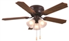 Ultra Hardware, 74004, Oil Rubbed Bronze, 42" Ceiling Fan Uses 3 Standard Medium Base Lamp Lights Bulbs