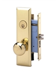 Marks New Yorker 7NY10D/3, Polished Brass Left Hand Mortise Lock Knob, Office Vestibule, Passage Always Open OR Storeroom Always Locked, Classroom, Latch and Rocker (No Bolt) 2-3/4" Lock Set, Screwless Knobs Thru Bolted Lockset