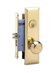 Marks New Yorker 7NY10D/3, Polished Brass Right Hand Mortise Lock Knob, Office Vestibule, Passage Always Open OR Storeroom Always Locked, Classroom, Latch and Rocker (No Bolt) 2-3/4" Lock Set, Screwless Knobs Thru Bolted Lockset