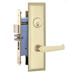 Marks New Yorker 7NY92A/3, Right Hand Polished Brass Mortise Entry Lock Set, Screwless Lever Thru-Bolted Lockset