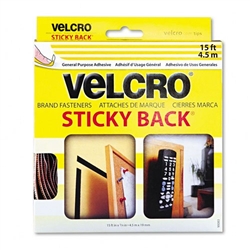 Velcro 90083, Beige, 3/4 x 15 ft. Roll, Sticky Back Hook and Loop Fastener Tape with Dispenser