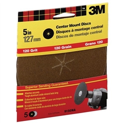 3M, 9150, 5 Pack, 5", Fine Grit, Universal Center Hole, Power Sanding Disc