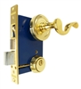 Marks 9225AC/3-W-LHR Polished Brass Left Hand Ornamental Lever Rose Mortise Entry Lockset Iron Gate Door Double Cylinder Lock Set