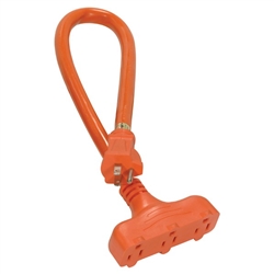 Satco, 93-5030, 2', 12/3 STW, Orange 3 Outlet Extension Cord, Outdoor