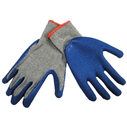 Tuff Stuff, 9630L, Large, Heavy Cotton Work Glove With Blue Latex Rubber Coated