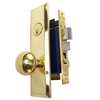 Marks New Yorker 9NY10A/3-X Polished Brass Left Hand Mortise Entry Wide Face Plate Lock Set Screwless Knobs Thru-Bolted Lockset