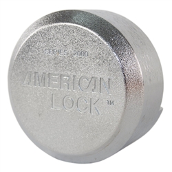 American Lock A2000 2-7/8" Shackleless Steel Stepped Back Padlock Lock Hockey Puck Style