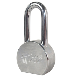 American Lock A701 2-1/2" Round Body Solid Steel Long Shackle Boron Padlock With 2" Vertical Shackle Clearance