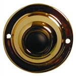 Lee Electric, BC200, Brass, Wired Classic 1 3/4 Round Push Button, With Black Button For Bell