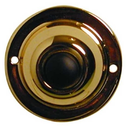 Lee Electric, BC200, Brass, Wired Classic 1 3/4 Round Push Button, With Black Button For Bell