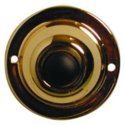 Lee Electric, BC201, Brass, Wired Classic 2 1/4 Round Push Button, With Black Button For Bell