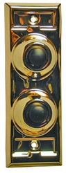 Lee Electric, BC203, Brass, Wired Classic Two Gang Family Unlighted Push Button, With Black Button For Bell