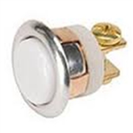 Lee Electric 205C Silver Chrome 5/8" Wired Unlighted Insert Flush Chime Low Voltage Push Button With White Button For Bell