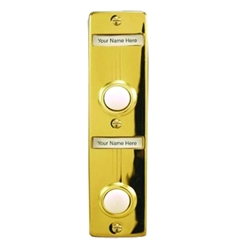 Lee Electric, BC268LG, Gold, Wired Double Lighted Push Button With Name Plate, 5-1/4" X 1-3/8" For Bell