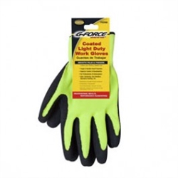 G-FORCE CONTRACTOR TOUGH BG-350 Black Coated Hi-Visibilty Knit Work Gloves Light Duty Weight.