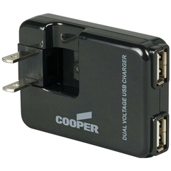 Cooper BP450 Black 2 Port USB Charger Adapter
