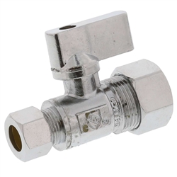 Aqua Plumb C3719 1/4" Turn Ball Straight Valve With 5/8" Compression To Connector 3/8" Compression