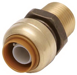 PipeBite, CC10010, 1/2" x 1/2" Male Iron Pipe, Lead Free, Straight Connector, Sharkbite Push Fit Fittings For Use With Copper Tubing CTS, CPVC & Pex With Integral Tube Liner Included