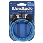 Wordlock CL-454-BL Blue 6mm x 4' FT 4 Dial Combination Cable Lock