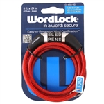 Wordlock CL-455-RD Red 6mm x 4' FT 4 Dial Combination Cable Lock