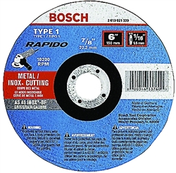 Bosch CW1M450 4-1/2 x 3/32" x 7/8 Grinding Wheel Type 1 Thin Cutting Disc A24R-BF for Metal