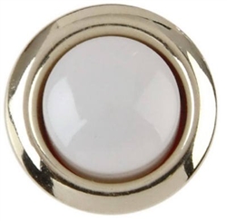 Thomas & Betts, DH1201L, Lighted White Door Chime Push Button With Round Silver Rim For Wired Chime System