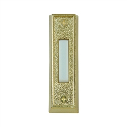 Carlon, DH1405L, Lighted White Door Chime Push Button With Gold Rectangular Housing for Wired Chime Systems