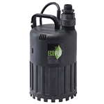 Eco-Flo ECFSUP80 1/2 HP SUBMERSIBLE UTILITY PUMP - THERMOPLASTIC CONSTRUCTION - GARDEN HOSE ADAPTER INCLUDED - UP TO 3180 GPH