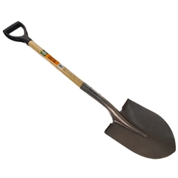 H. B. Smith ESRPDH Round Point Shovel With Heavy Duty D-Grip Wood Handle