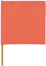 Hygrade Safety, FN-180, 18" X 18" Orange Vinyl Coated Safety Warning Flag With 24" Dowel