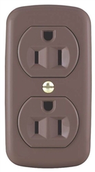 Cooper Wiring 78 Brown 15A 125V 3 Wire Grounded Surface Duplex Receptical Easily Mounted On Wall