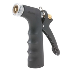 Gilmour, 593, Heavy-duty Comfort Grip Nozzle with Threaded Front, Pistol-Grip, Zinc/Vinyl, Black