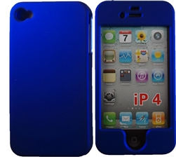 iPhone 4 & 4S, Blue, Rubberized Snap On Hard Case