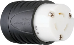 Pass & Seymour, L620CCCV3, 20A, 250V, Black & White, 2 Pole, 3 Wire Grounding, Locking Connector, NEMA L6-20r