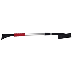 Tuff Stuff, LGT52864, Aluminum Pole Extender From 37" To 52" Telescopic Snow Broom Brush With 4" Ice Scraper, Soft Comfort Foam Cushion Grip