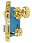 Maxtech LHR (Like Marks 22AC/3-W-LHR) Polished Brass Finish Left Hand Reverse Double Cylinder Iron Gate Ornamental Mortise Lockset with 2-1/2" Backset