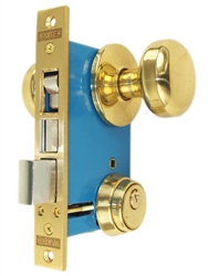 Maxtech LHR (Like Marks 22AC/3-W-LHR) Polished Brass Finish Left Hand Reverse Double Cylinder Iron Gate Ornamental Mortise Lockset with 2-1/2" Backset