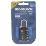 Wordlock LL-203-BK Black Resettable 4 Dial Combination TSA Approved Luggage Lock Padlock