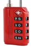 Wordlock LL-206-RD Red RESETTABLE  4 Dial Combination TSA Approved Luggage Lock Padlock