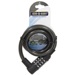 Em-D-Kay 2471 Vinyl Sleeved 7/16" x 40" Steel Cable Bike Lock With 4 Dial Combination Padlock