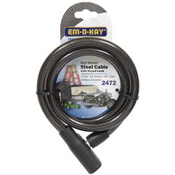 Em-D-Kay 2472 Vinyl Sleeved 7/16" x 40" Steel Cable Bike Lock With Keyed lock